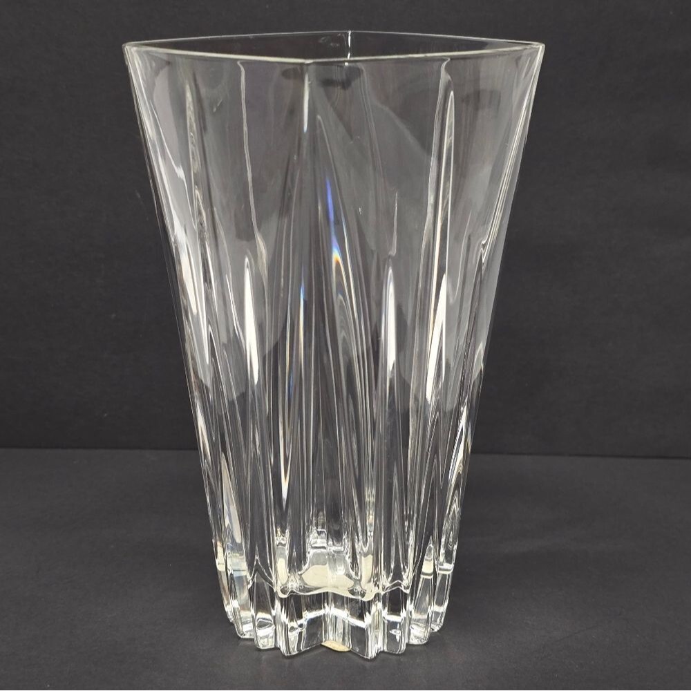 Lenox Ovations Crosswinds 6" Tall Square Crystal Vase Elegant Classic Germany
